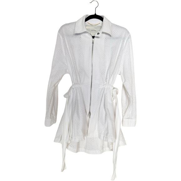 Adam Lippes Roderie-Anglaise Zip-Up Jacket Anorak In Cotton Eyelet White… - Picture 1 of 12